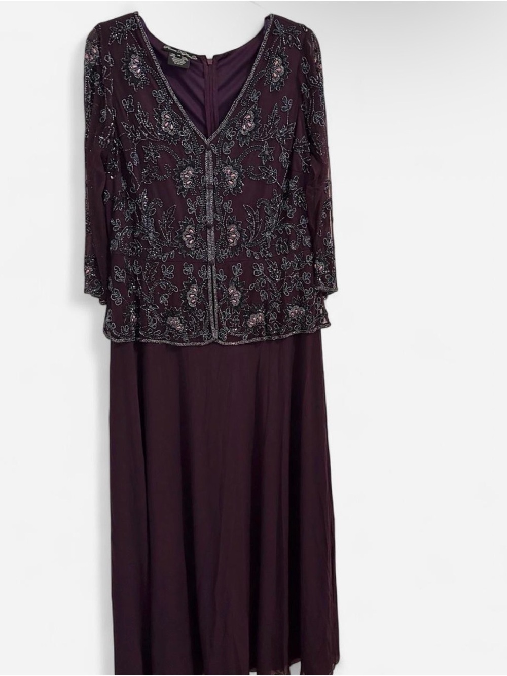 Women’s Purple Beaded Evening Gown